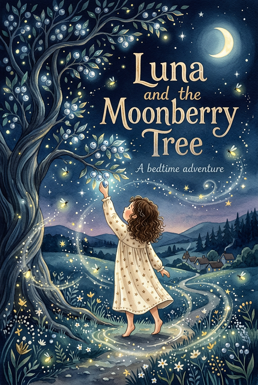 Luna and the Moonberry Tree children's book cover